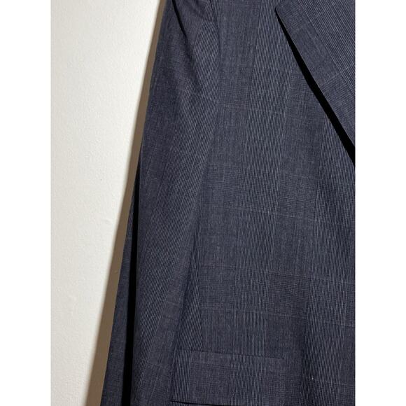VTG Brooks Brothers 43 R W 38 2 Pc Navy Blue Glen Plaid Wool Suit Jacket Pant - Picture 2 of 11
